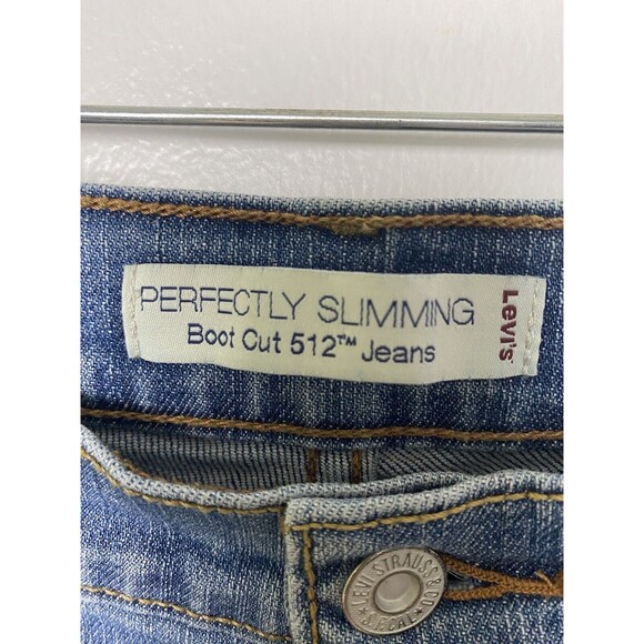 Levi’s Womens Blue Jeans Perfectly Slimming Boot Cut 512 Size 10/M Pockets - Picture 4 of 16